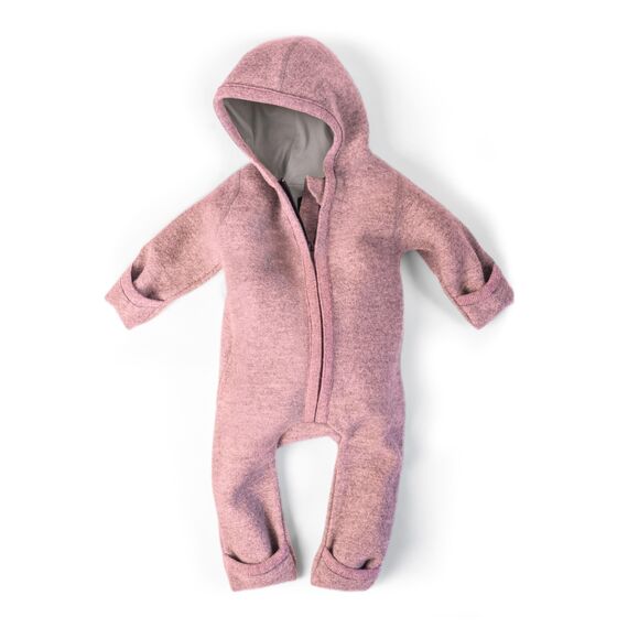Ehrenkind® WALKOVERALL | Baby Wollwalk-Overalls aus Merino Schurwolle mit Reißverschluss | Walk Wolle Woll-Anzug für Kleinkind und Baby | Altrosa Gr. 62-68