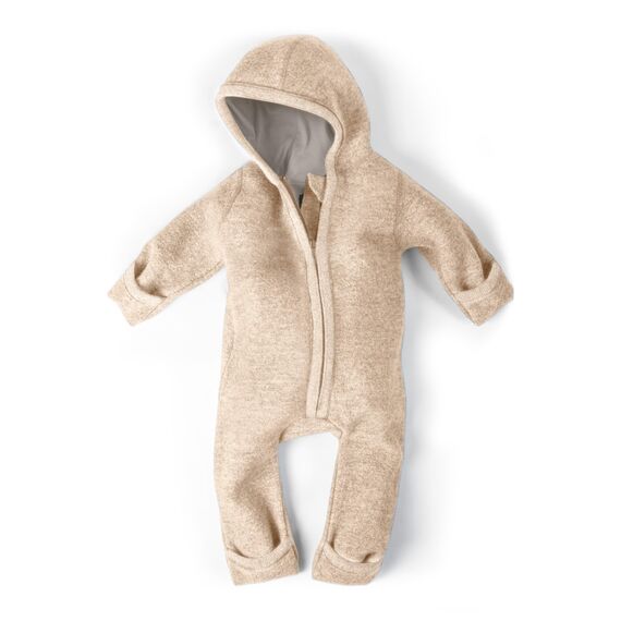 Ehrenkind® WALKOVERALL | Baby Wollwalk-Overalls aus Merino Schurwolle mit Reißverschluss | Walk Wolle Woll-Anzug für Kleinkind und Baby | Natur Gr. 74-80