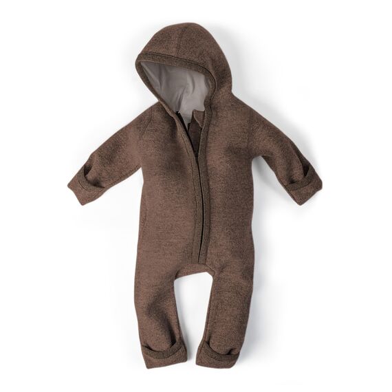 Ehrenkind® WALKOVERALL | Baby Wollwalk-Overalls aus Merino Schurwolle mit Reißverschluss | Walk Wolle Woll-Anzug für Kleinkind und Baby | Hellbraun Gr. 74-80