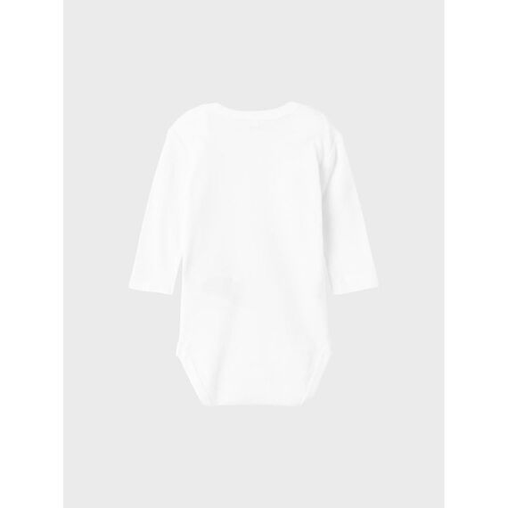 NAME IT Unisex Nbnbody 2p Ls Solid White Noos, Bright White, 86