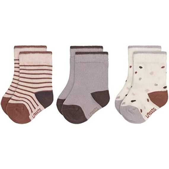 LÄSSIG Unisex Kinder- und Babysocken 3er Set/ Tiny Farmer lilac Größe 12-14