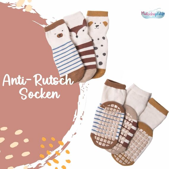 Matschepfuetze Stoppersocken für Babys und Kinder - Baby Antirutschsocken mit ABS-Noppen - Kuschelig warme Krabbelsocken für Mädchen und Jungs Gr. 1-3 Jahre