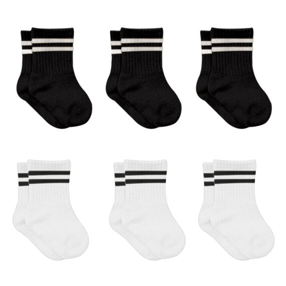 bistyle Baumwolle 6 Paar Baby Socken für Neugeborene Säugling 0-3 Monate bis 2-3 Jahre | Duftend Baby Socken | Jungen Mädchen Kleinkind Socken (as3, age, 6_months, 12_months, Schwarz (Gestreift))