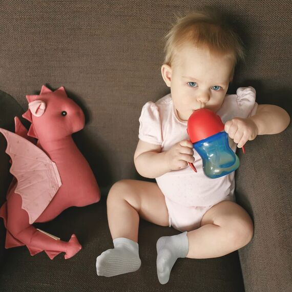 HYCLES Stoppersocken Kinder - 12 Paar Rutschfeste Socken für 0-7 Jahre, Mädchen 1-3 Jahre