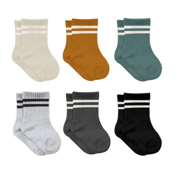 bistyle Baumwolle 6 Paar Baby Socken für Neugeborene Säugling 0-3 Monate bis 2-3 Jahre | Duftend Baby Socken | Jungen Mädchen Kleinkind Socken (as3, age, 0_month, 6_months, Senf (Gestreift))