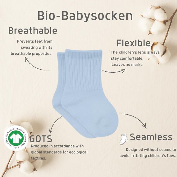 bistyle Baumwolle 6 Paar Baby Socken für Neugeborene Säugling 0-3 Monate bis 2-3 Jahre | Duftend Baby Socken | Jungen Mädchen Kleinkind Socken (as3, age, 0_month, 6_months, Blau)