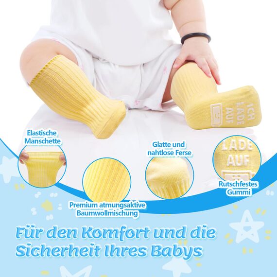 Fettwal 4 Paare Baby Socken 0-12 Monate, Babygeschenke zur Geburt Junge Mädchen, Baby Geschenk Junge Mädchen, Neugeborenen Geschenk, Babyparty Geschenk, Personalisierte Geschenke Babysocken