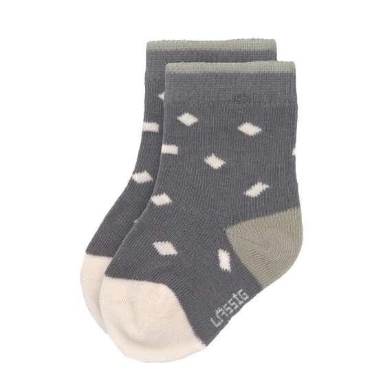 LÄSSIG Unisex Kinder- und Babysocken 3er Set/ Anthracite/Olive Größe 19-22