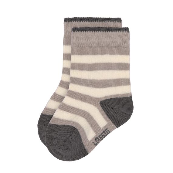 LÄSSIG Unisex Kinder- und Babysocken 3er Set/ Anthrazit-Taupe Größe 12-14