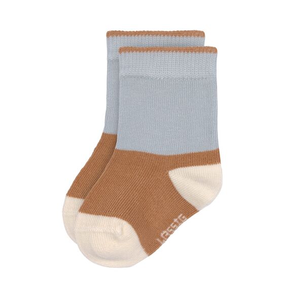 LÄSSIG Unisex Kinder- und Babysocken 3er Set/ Hellblau- Karamell Größe 19-22