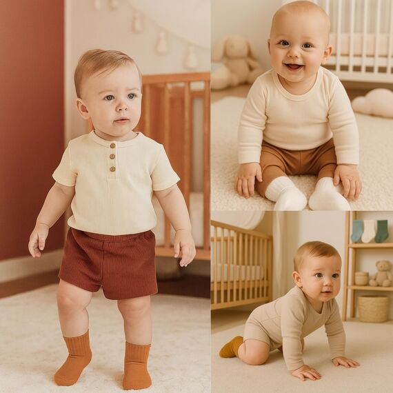 bistyle Baumwolle 6 Paar Baby Socken für Neugeborene Säugling 0-3 Monate bis 2-3 Jahre | Duftend Baby Socken | Jungen Mädchen Kleinkind Socken (as3, age, 0_month, 6_months, Braun)