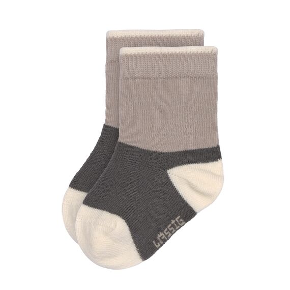 LÄSSIG Unisex Kinder- und Babysocken 3er Set/ Anthrazit-Taupe Größe 19-22