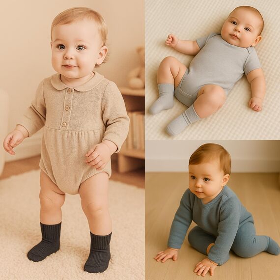bistyle Baumwolle 6 Paar Baby Socken für Neugeborene Säugling 0-3 Monate bis 2-3 Jahre | Duftend Baby Socken | Jungen Mädchen Kleinkind Socken (as3, age, 6_months, 12_months, Anthrazit)
