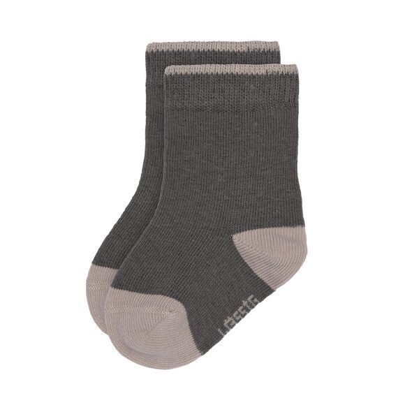 LÄSSIG Unisex Kinder- und Babysocken 3er Set/ Anthrazit-Taupe Größe 19-22