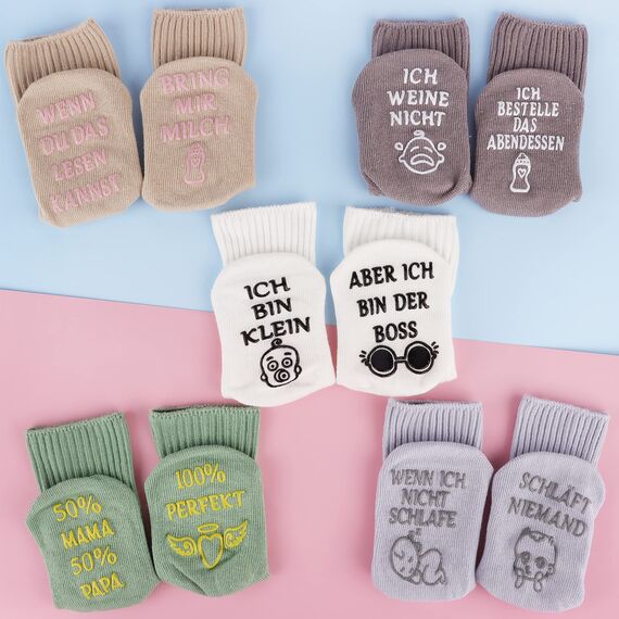 Jeasona 5 Paare Baumwolle Baby Socken 0-12 Monate Mädchen Junge Baby Geschenk Junge Neugeboren Baby Geschenk Mädchen Geburt Babygeschenke zur Geburt