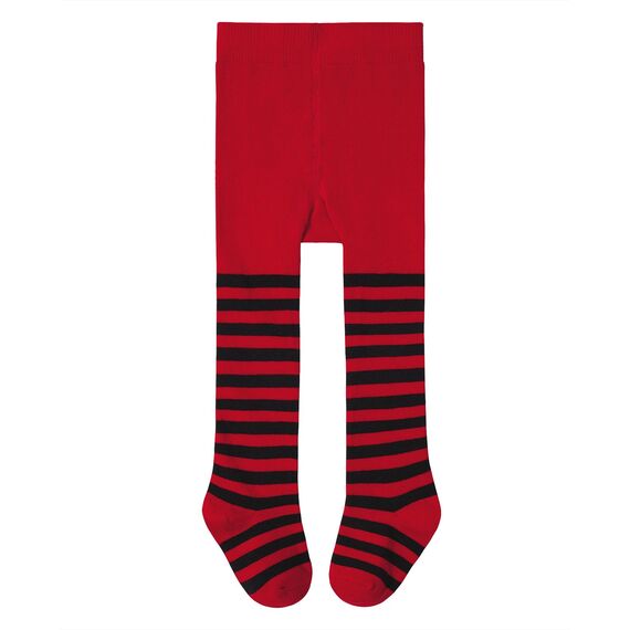 Durio Baby Strumpfhose für Mädchen Baumwolle Kinderstrumpfhose Kinder Strumpfhosen Set Warme Strümpfe Leggings Ringelstrumpfhose Kinder Weihnachtstag Rot und schwarz 4-6 Jahre Karneval