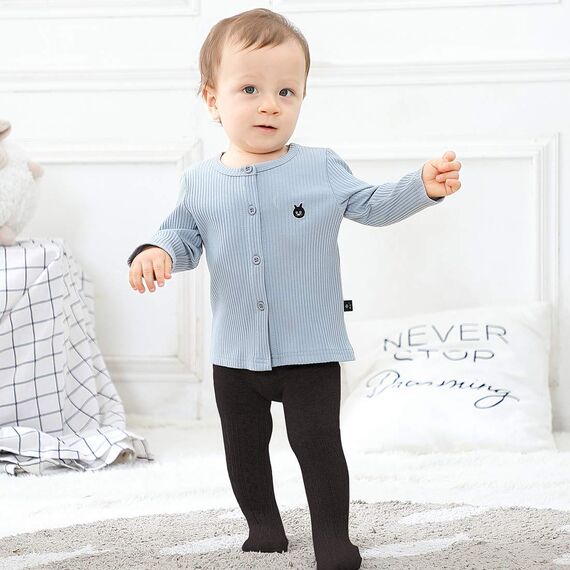 Durio Baby Strumpfhose für Mädchen Baumwolle Kinderstrumpfhose Kinder Strumpfhosen Set Warme Strümpfe Leggings 3 Paar-Weiß Schwarz Hellpink 2-4 Jahre