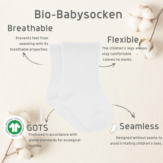 bistyle Baumwolle 6 Paar Baby Socken für Neugeborene Säugling 0-6 Monate bis 3 Jahre | Stopper Nahtlos Socken | Jungen Mädchen Kindersocken