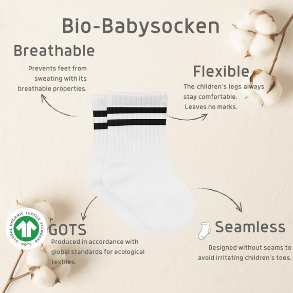 bistyle Baumwolle 6 Paar Baby Socken für Neugeborene Säugling 0-3 Monate bis 2-3 Jahre | Duftend Baby Socken | Jungen Mädchen Kleinkind Socken (as3, age, 6_months, 12_months, Schwarz (Gestreift))