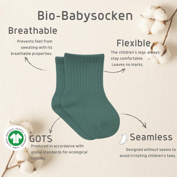 bistyle Baumwolle 6 Paar Baby Socken für Neugeborene Säugling 0-3 Monate bis 2-3 Jahre | Duftend Baby Socken | Jungen Mädchen Kleinkind Socken (as3, age, 2_years, 3_years, Nil Grün)