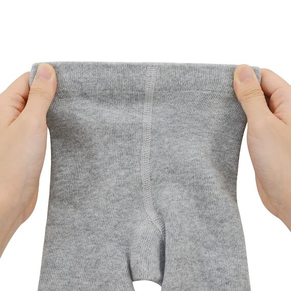 Durio Baby Strumpfhose für Mädchen Baumwolle Kinderstrumpfhose Kleinkind Strumpfhosen Set Leggings Anti-Rutsch Rutschfest Stoppersocken 3 Paar-Schwarz Weiß u. Grau 6-12 Monate
