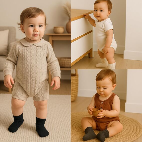 bistyle Baumwolle 6 Paar Baby Socken für Neugeborene Säugling 0-3 Monate bis 2-3 Jahre | Duftend Baby Socken | Jungen Mädchen Kleinkind Socken (as3, age, 2_years, 3_years, Ecru)