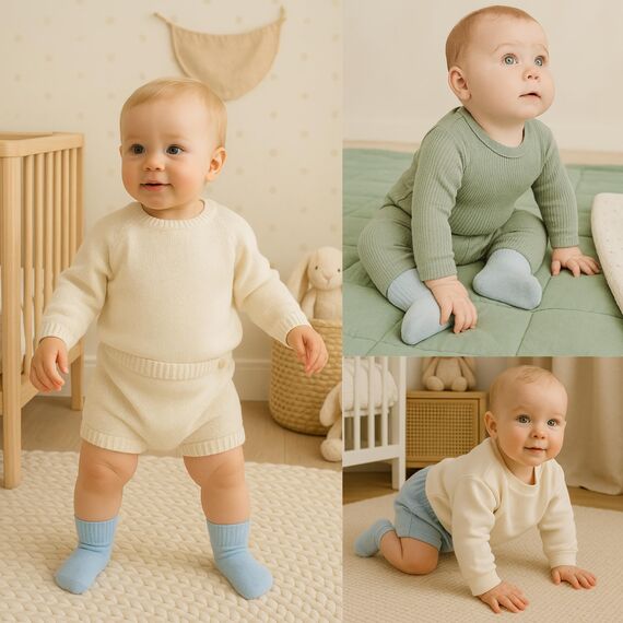 bistyle Baumwolle 6 Paar Baby Socken für Neugeborene Säugling 0-3 Monate bis 2-3 Jahre | Duftend Baby Socken | Jungen Mädchen Kleinkind Socken (as3, age, 12_months, 24_months, Blau)