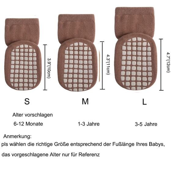 Exemaba Rutschfeste Socken für Baby Mädchen Jungen 5 Paar Kinder Anti Rutsch Socken Sportsocken Stoppersocken(S/6-12 Monate, D 5 Farben)