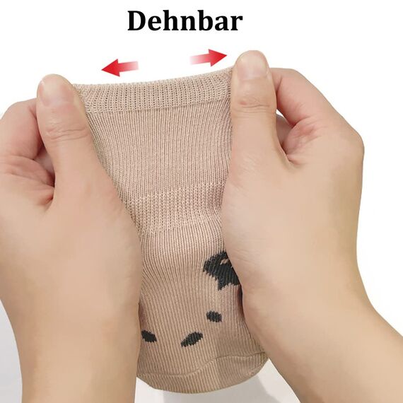 Exemaba Rutschfeste Socken für Baby Mädchen Jungen 5 Paar Kinder Anti Rutsch Socken Sportsocken Stoppersocken (6-12 Monate, C 5 Farben)
