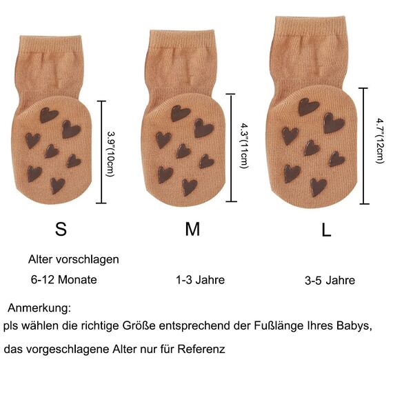 Exemaba Rutschfeste Socken für Baby Mädchen Jungen 5 Paar Kinder Anti Rutsch Socken Sportsocken Stoppersocken(3-5 Jahre, B 5 Farben)