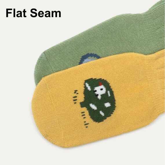 Exemaba Baby Antirutsch Socken 5 Paar Kleinkinder Tiermotive ABS Rutschfeste Sneaker Socken(Beige Dinosaurier,S/6-12M)