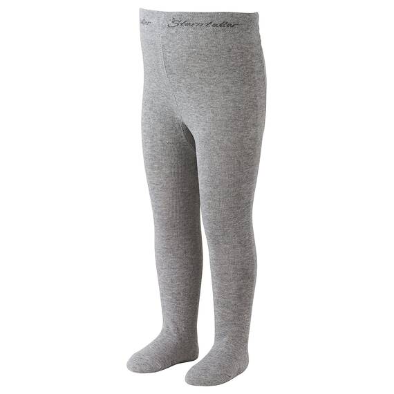 Sterntaler Strumpfhose uni - Baby und Kinder Strumpfhose mit hohem Baumwollanteil (90%) - hautsympathisch - bequeme Passform - pflegeleicht -Babykleidung ab Geburt - Größe 56, Farbe silber melange