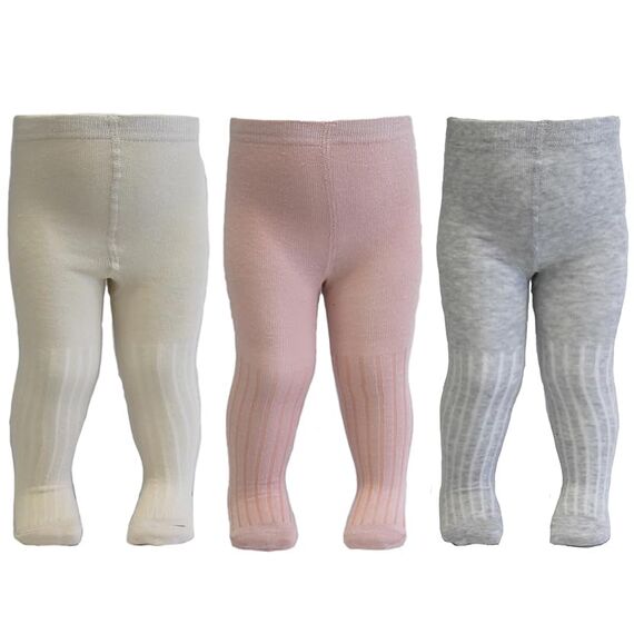 Tiny One Strumpfhose Baby-Mädchen 74/80 Kinder | Allergenfrei, Hergestellt aus Weichster Bio Baumwolle | Set 3x Elastische Babystrumpfhosen mit Rutschfest Bund | Langlebige & Bequem Tights