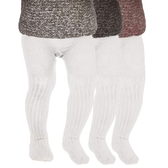 Tiny One Strumpfhose Baby-Mädchen 86 Kinder | Allergenfrei, Hergestellt aus Weichster Bio Baumwolle | Set 3x Elastische Babystrumpfhosen mit Rutschfest Bund | Langlebige & Bequem Tights, Weiß