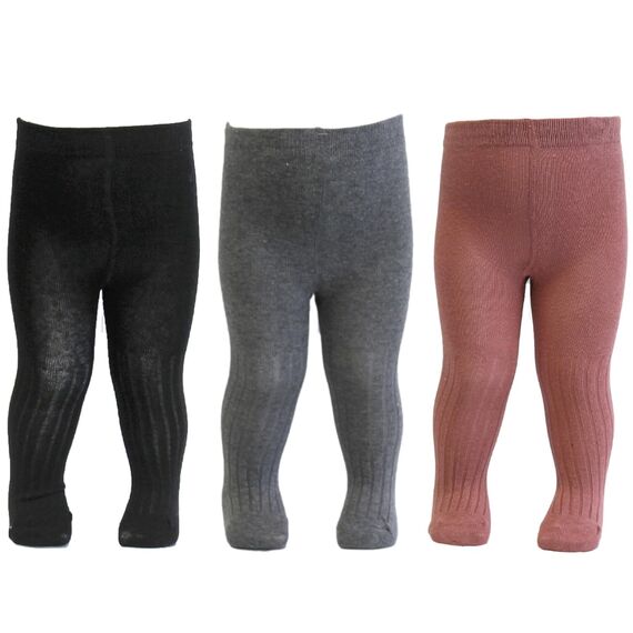 Tiny One Strumpfhose Baby-Mädchen 74/80 Kinder | Allergenfrei, Hergestellt aus Weichster Bio Baumwolle | Set 3x Elastische Babystrumpfhosen mit Rutschfest Bund | Langlebige & Bequem Tights