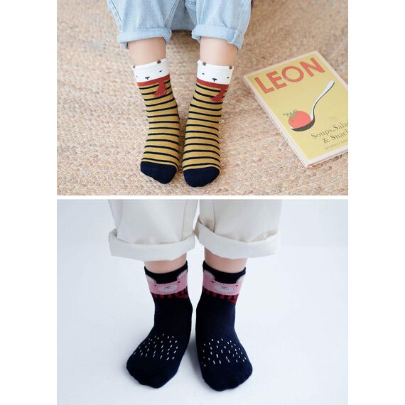 LOFIR Dicke Kinder Socken aus Baumwoll Winter Warme Thermo Socken für kleine Mädchen Jungen Kleinkind Neuheit Socken Größe 20-22, für 2-4 Jahre, 6 Paare