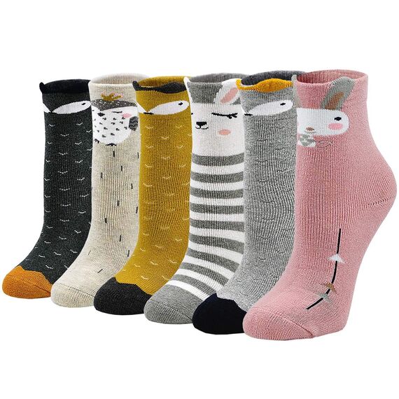 LOFIR Dicke Kinder Socken aus Baumwoll Winter Warme Thermo Socken für kleine Mädchen Jungen Kleinkind Neuheit Socken Größe 20-22, für 2-4 Jahre, 6 Paare