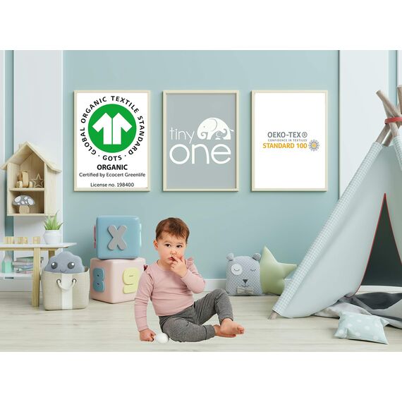 Tiny One Strumpfhose Baby-Mädchen 50/56 Kinder | Allergenfrei, Hergestellt aus Weichster Bio Baumwolle | Set 3x Elastische Babystrumpfhosen mit Rutschfest Bund | Langlebige & Bequem Tights, Weiß