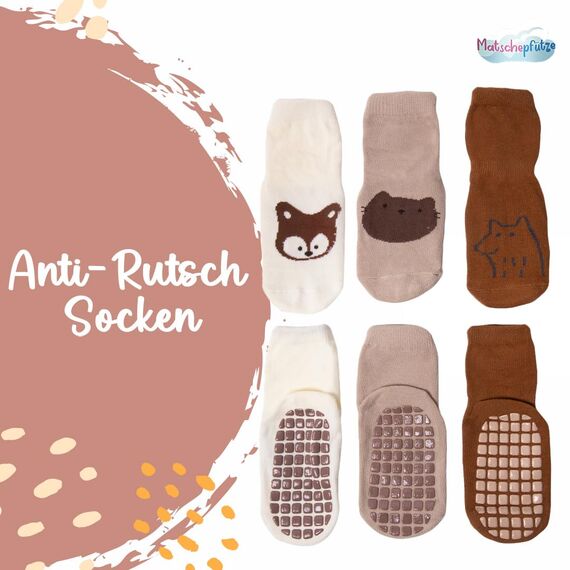Matschepfuetze Stoppersocken für Babys und Kinder - Baby Antirutschsocken mit ABS-Noppen - Kuschelig warme Krabbelsocken für Mädchen und Jungs Gr. 0-1 Jahre