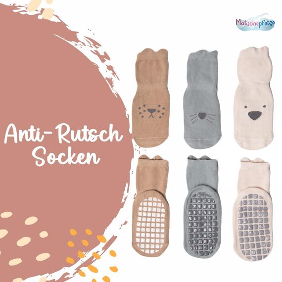 Matschepfuetze Stoppersocken für Babys und Kinder - Baby Antirutschsocken mit ABS-Noppen - Kuschelig warme Krabbelsocken für Mädchen und Jungs Gr. 0-1 Jahre