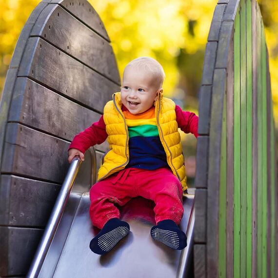 HYCLES Stoppersocken Kinder - 12 Paar ABS Socken Kinder Baby Jungen Kleinkind Rutschfeste Socken für 0-7 Jahre Antirutsch Socken Mädchen 3-5 Jahre