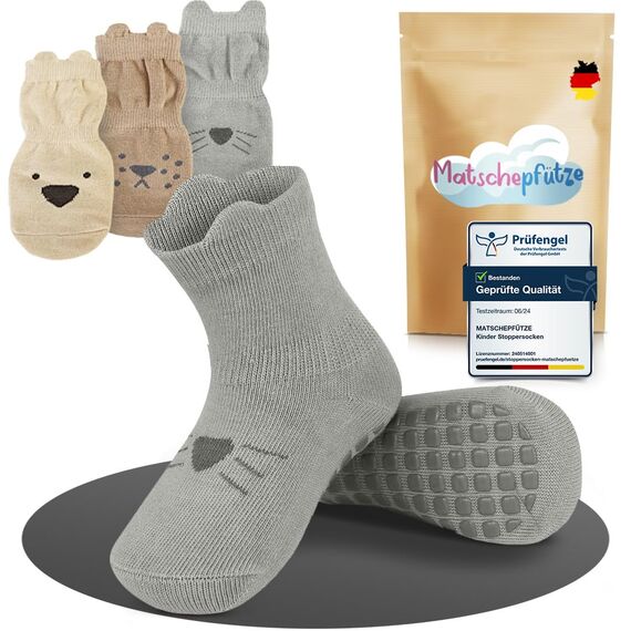 Matschepfuetze Stoppersocken für Babys und Kinder - Baby Antirutschsocken mit ABS-Noppen - Kuschelig warme Krabbelsocken für Mädchen und Jungs Gr. 0-1 Jahre
