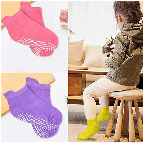 HYCLES Stoppersocken Kinder - 12 Paar ABS Socken für Baby, Jungen, Kleinkind, Mädchen - Rutschfeste Antirutsch Socken für 0-7 Jahre
