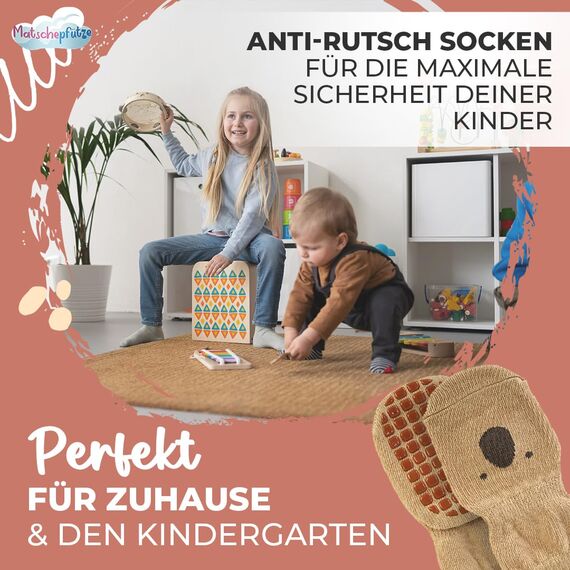 Matschepfuetze Stoppersocken für Babys und Kinder - Baby Antirutschsocken mit ABS-Noppen - Kuschelig warme Krabbelsocken für Mädchen und Jungs Gr. 0-1 Jahre