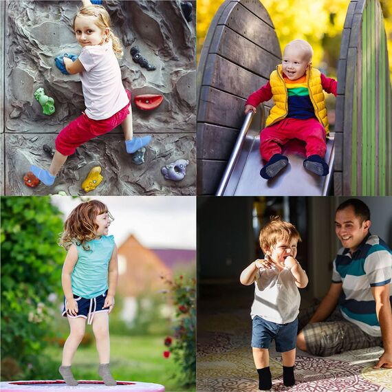 HYCLES Stoppersocken Kinder - 12 Paar ABS Socken Kinder Baby Jungen Kleinkind Rutschfeste Socken für 0-7 Jahre Antirutsch Socken Mädchen 1-3 Jahre
