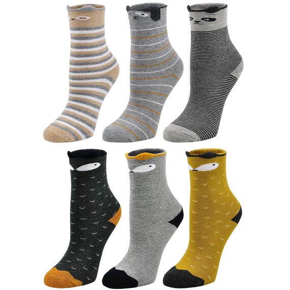 LOFIR Dicke Kinder Socken aus Baumwoll Winter Warme Thermo Socken für kleine Mädchen Jungen Kleinkind Neuheit Socken Größe 31-34, für 8-11 Jahre, 6 Paare