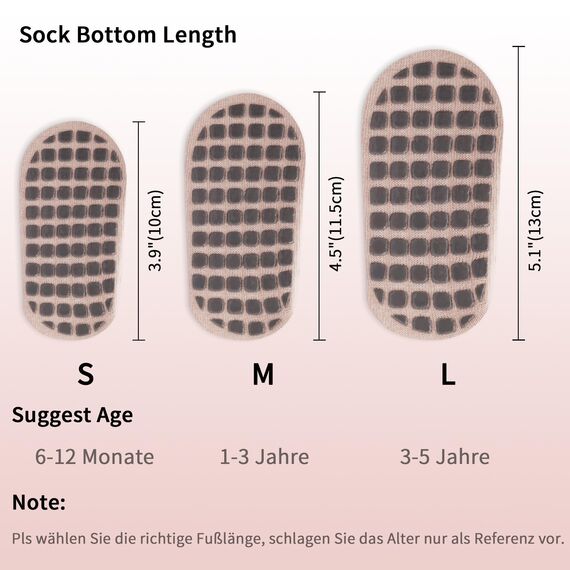 ELUTONG Baby Socken Anti Rutsch Dünn - Schön Baumwolle Rutschfeste Socken Baby Kinder, 5 Paar Sommer Krabbelsocken Stoppersocken für Mädchen Jungen 3-5 Jahre