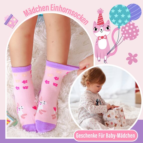 Stoppersocken Kinder Baby Mädchen Lustige Socken Antirutschsocken Kinder Anti Rutsch Rutschfeste Geschenk Baumwolle Socken Kinder Mädchen 12 Paare 22 23 24 25 26 27 28 29 30 31 32 33 34(Blume,24-26)