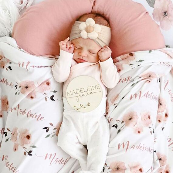 DRESHOW Stirnband Baby Mädchen Dehnbare Nylon Stirnbänder Handgefertigte Blumen Haarband for Neugeborene Kleinkinder Kinder 3 Stück