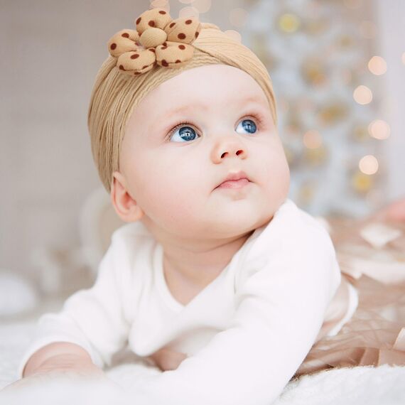 DRESHOW Stirnband Baby Mädchen Dehnbare Nylon Stirnbänder Handgefertigte Blumen Haarband for Neugeborene Kleinkinder Kinder 3 Stück
